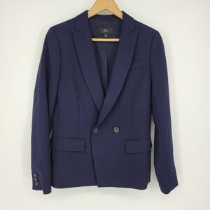 J. Crew Blazer Dover Navy Blue 2 Women's Fall Old Money Career Classic Preppy